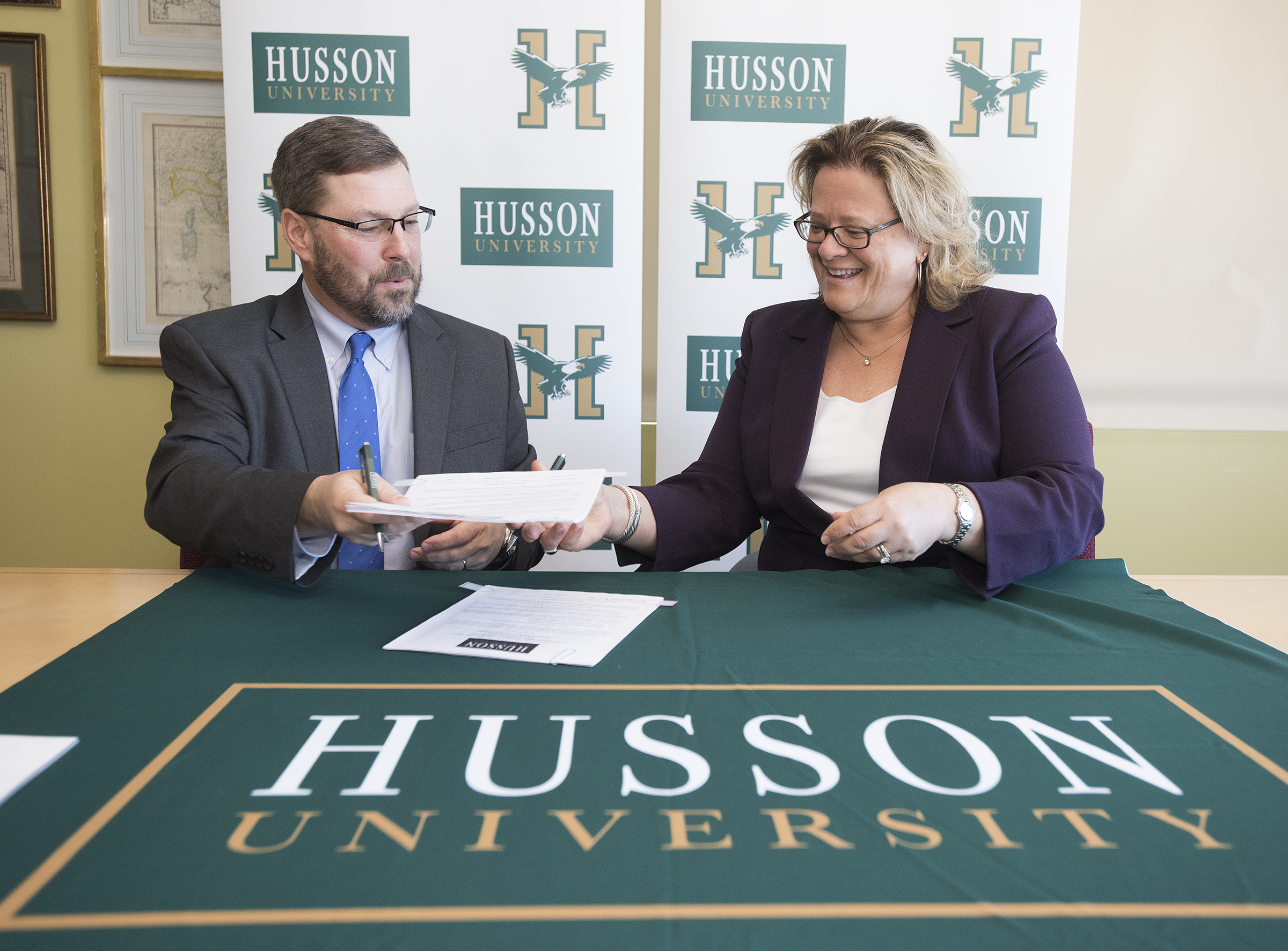 Signing Ceremony between Husson University and Southern Maine Community College